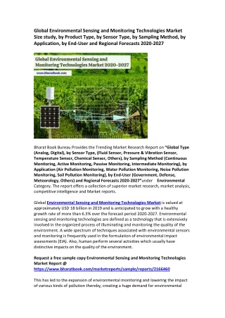 global environmental sensing and monitoring