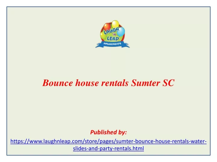 bounce house rentals sumter sc published by https