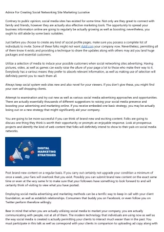 advice for creating social networking site