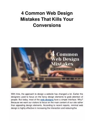 4 common web design mistakes that kills your conversions