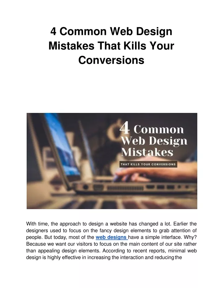 4 common web design mistakes that kills your conversions