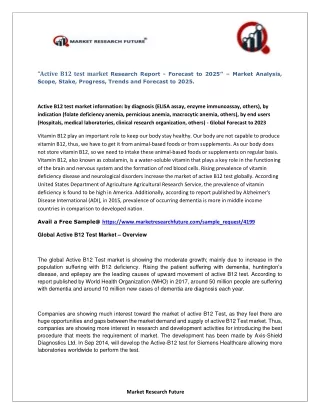 active b12 test market research report forecast