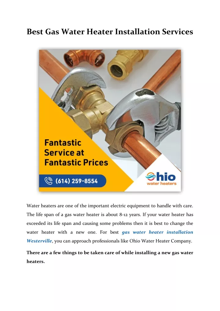 best gas water heater installation services