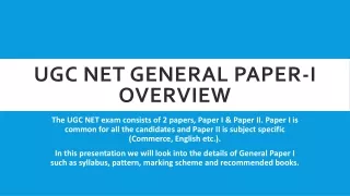 UGC NET General Paper-1 Overview