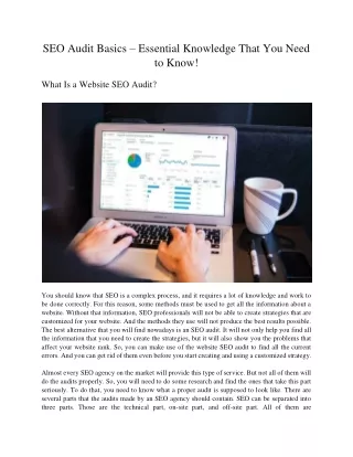 seo audit basics essential knowledge that