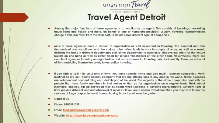 travel agent detroit