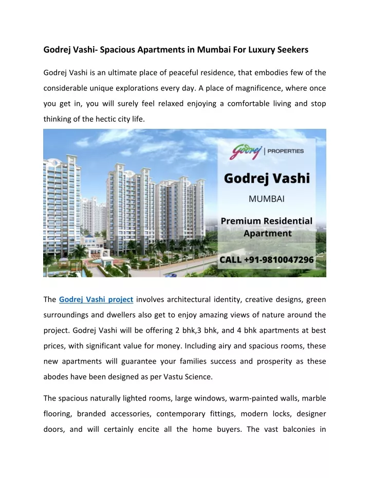 godrej vashi spacious apartments in mumbai