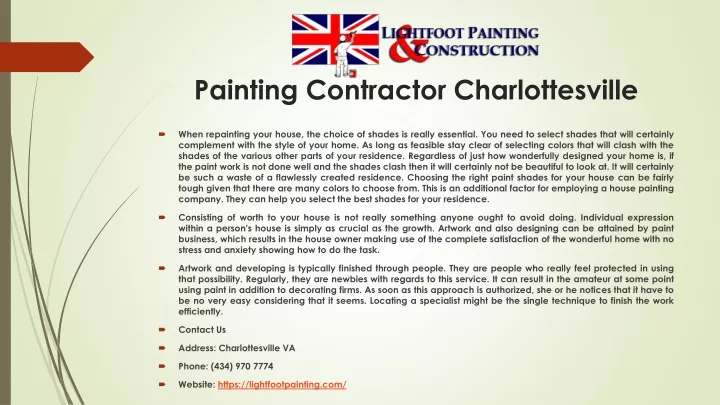 painting contractor charlottesville