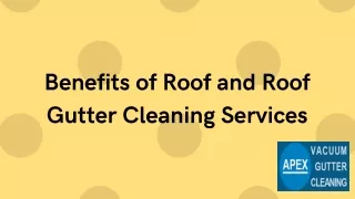 Benefits of Roof and Roof Gutter Cleaning Services
