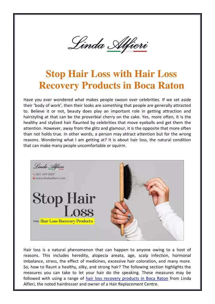 stop hair loss with hair loss recovery products