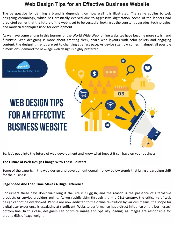 web design tips for an effective business website