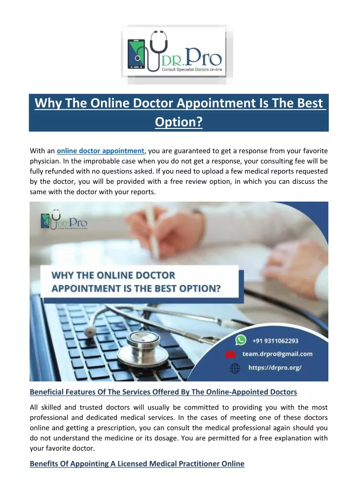why the online doctor appointment is the best