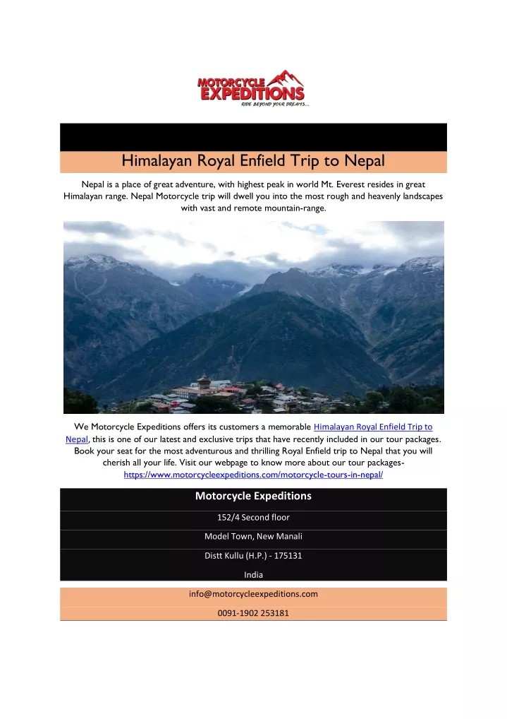 himalayan royal enfield trip to nepal