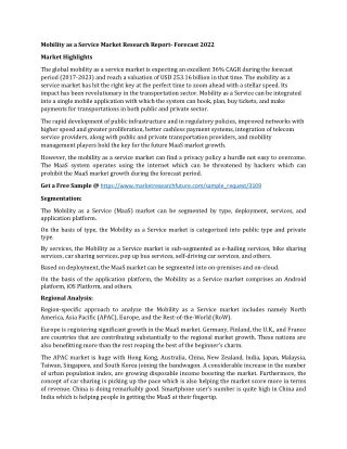 mobility as a service market research report