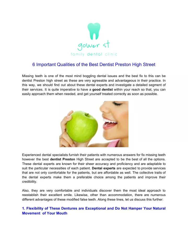 6 important qualities of the best dentist preston