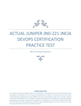 actual juniper jn0 221 jncia devops certification