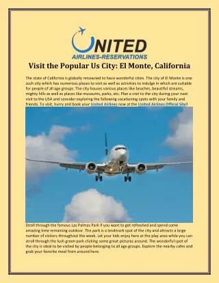 Visit the Popular Us City: El Monte, California