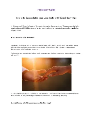 How to be Successful in your Love Spells with these 3 Easy Tips