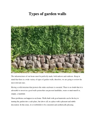 Types of garden walls