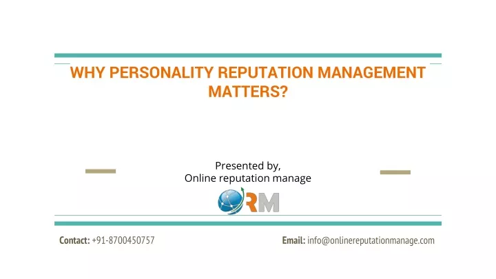 why personality reputation management matters