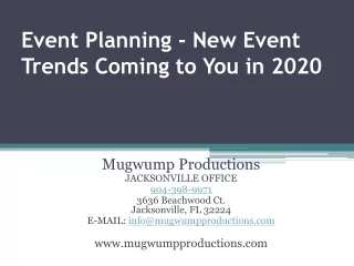 Event planning - New Event Trends Coming to You in 2020