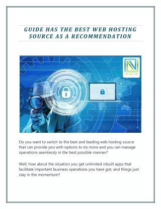 Guide Has the Best Web Hosting Source as a Recommendation
