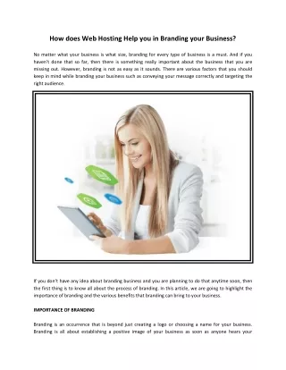 how does web hosting help you in branding your
