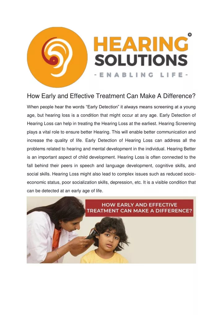 how early and effective treatment can make