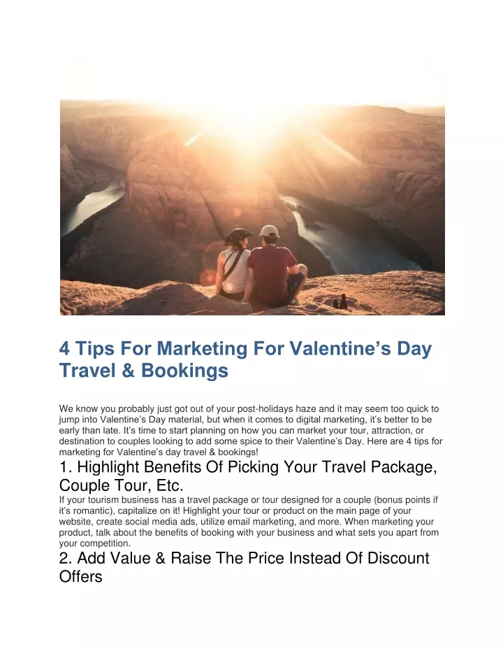 4 tips for marketing for valentine s day travel