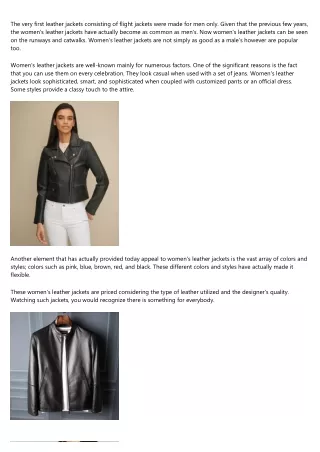 the very first leather jackets consisting