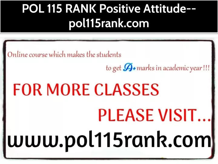 pol 115 rank positive attitude pol115rank com