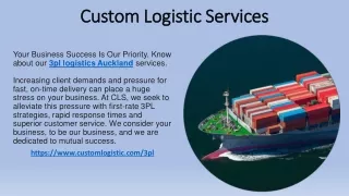 custom logistic services custom logistic services