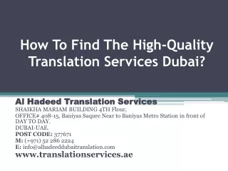 How To Find The High-Quality Translation Services Dubai?
