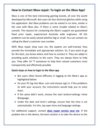 How to Contact Xbox repair: To login on the Xbox App!