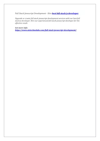 full stack javascript development hire best full