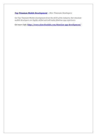 top titanium mobile development hire titanium