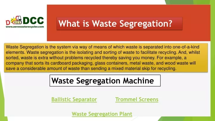 what is waste segregation