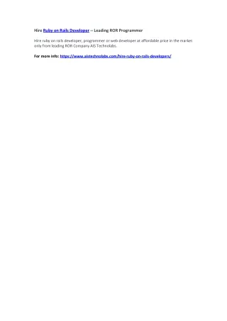 hire ruby on rails developer leading