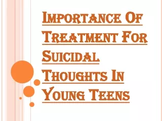 Will Treatment for Suicidal Thoughts Help in Preventing Youth Suicide?