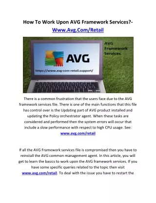 how to work upon avg framework services