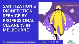 Sanitization and Disinfection Service by professional cleaners Melbourne