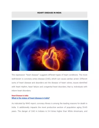 What is the status of heart disease in India?