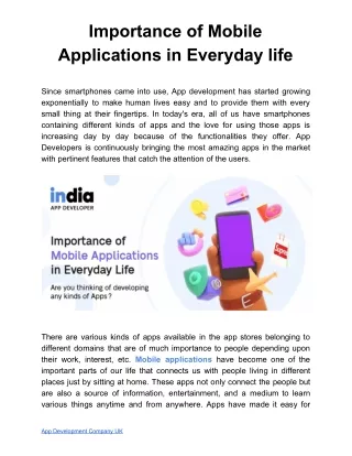 Importance of Mobile Applications in Everyday Life