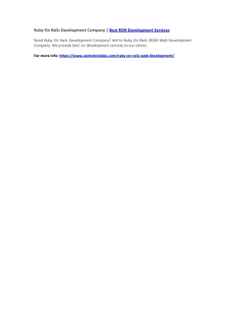 ruby on rails development company best
