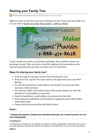 Sharing Your Family Tree Maker | Family Tree Maker Support