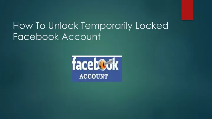 how to unlock temporarily locked facebook account