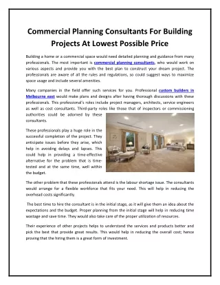 commercial planning consultants for building