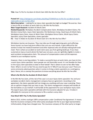 title how to file for accident at work claim with