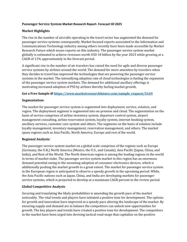 passenger service system market research report