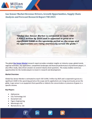 gas sensor market revenue drivers growth